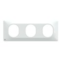Plaque de finition Ovalis entraxe 71 mm S300706 blanc antibactérien 3 postes horizontal