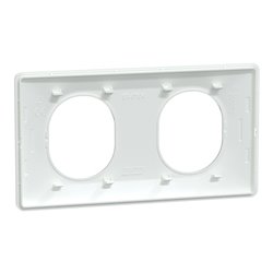 Plaque de finition Ovalis entraxe 71 mm S320704 blanc 2 postes horizontal