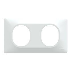 Plaque de finition Ovalis entraxe 71 mm S320704 blanc 2 postes horizontal
