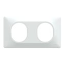 Plaque de finition Ovalis entraxe 71 mm S320704 blanc 2 postes horizontal