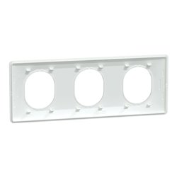 Plaque de finition Ovalis entraxe 71 mm S320706 blanc 3 postes horizontal