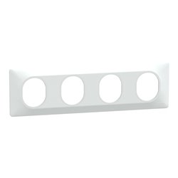Plaque de finition Ovalis entraxe 71 mm S320708 blanc 4 postes horizontal