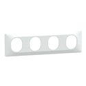 Plaque de finition Ovalis entraxe 71 mm S320708 blanc 4 postes horizontal