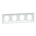 Plaque de finition Ovalis entraxe 71 mm S320708 blanc 4 postes horizontal