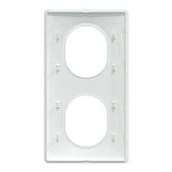 Plaque de finition Ovalis entraxe 71 mm S320724 blanc 2 postes vertical