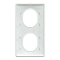 Plaque de finition Ovalis entraxe 71 mm S320724 blanc 2 postes vertical