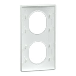 Plaque de finition Ovalis entraxe 71 mm S320724 blanc 2 postes vertical