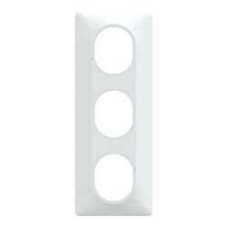 Plaque de finition Ovalis entraxe 71 mm S320726 blanc 3 postes vertical