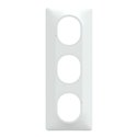 Plaque de finition Ovalis entraxe 71 mm S320726 blanc 3 postes vertical