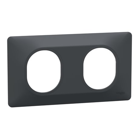 Plaque de finition Ovalis entraxe 71 mm S340704 anthracite 2 postes horizontal Plaque de finition Ovalis entraxe 71 mm S340704 anthracite 2 postes horizontal