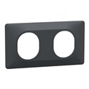 Plaque de finition Ovalis entraxe 71 mm S340704 anthracite 2 postes horizontal