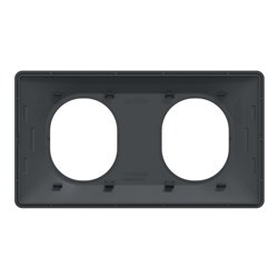Plaque de finition Ovalis entraxe 71 mm S340704 anthracite 2 postes horizontal