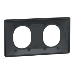 Plaque de finition Ovalis entraxe 71 mm S340704 anthracite 2 postes horizontal