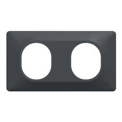 Plaque de finition Ovalis entraxe 71 mm S340704 anthracite 2 postes horizontal