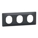 Plaque de finition Ovalis entraxe 71 mm S340706 anthracite 3 postes horizontal