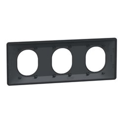 Plaque de finition Ovalis entraxe 71 mm S340706 anthracite 3 postes horizontal