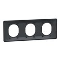 Plaque de finition Ovalis entraxe 71 mm S340706 anthracite 3 postes horizontal
