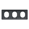 Plaque de finition Ovalis entraxe 71 mm S340706 anthracite 3 postes horizontal