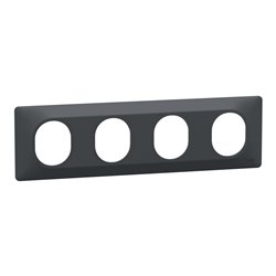 Plaque de finition Ovalis entraxe 71 mm S340708 anthracite 4 postes horizontal