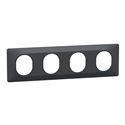 Plaque de finition Ovalis entraxe 71 mm S340708 anthracite 4 postes horizontal