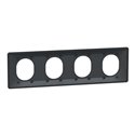 Plaque de finition Ovalis entraxe 71 mm S340708 anthracite 4 postes horizontal