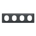 Plaque de finition Ovalis entraxe 71 mm S340708 anthracite 4 postes horizontal