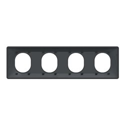 Plaque de finition Ovalis entraxe 71 mm S340708 anthracite 4 postes horizontal