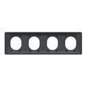 Plaque de finition Ovalis entraxe 71 mm S340708 anthracite 4 postes horizontal