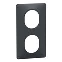 Plaque de finition Ovalis entraxe 71 mm S340724 anthracite 2 postes vertical