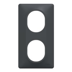 Plaque de finition Ovalis entraxe 71 mm S340724 anthracite 2 postes vertical