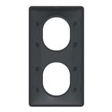 Plaque de finition Ovalis entraxe 71 mm S340724 anthracite 2 postes vertical