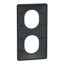 Plaque de finition Ovalis entraxe 71 mm S340724 anthracite 2 postes vertical