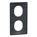 Plaque de finition Ovalis entraxe 71 mm S340724 anthracite 2 postes vertical