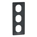 Plaque de finition Ovalis entraxe 71 mm S340726 anthracite 3 postes vertical
