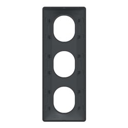 Plaque de finition Ovalis entraxe 71 mm S340726 anthracite 3 postes vertical