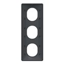 Plaque de finition Ovalis entraxe 71 mm S340726 anthracite 3 postes vertical