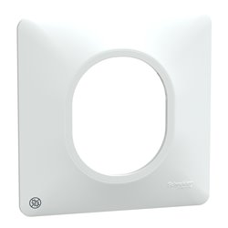 Plaque de finition Ovalis S300702 blanc antibactérien 1 poste