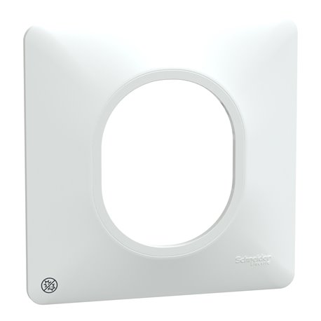 Plaque de finition Ovalis S300702 blanc antibactérien 1 poste Plaque de finition Ovalis S300702 blanc antibactérien 1 poste
