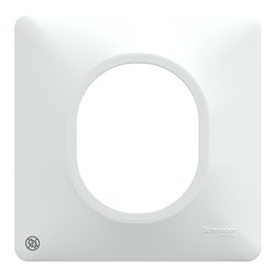 Plaque de finition Ovalis S300702 blanc antibactérien 1 poste