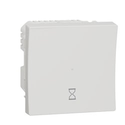 Minuterie tempo 5min 8h 10A connexion 3 fils Unica NU353518 Blanc mécanisme seul