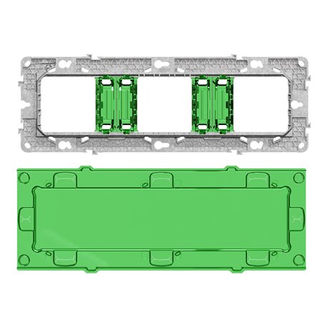 Support Fixation Unica Schneider - 1 Poste 2 Modules Entraxe 71mm