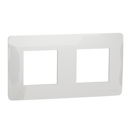 Plaque de finition Unica Studio NU200418 Blanc 2 postes Plaque de finition Unica Studio NU200418 Blanc 2 postes