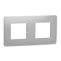 Plaque de finition Unica Studio NU200430 Alu 2 postes