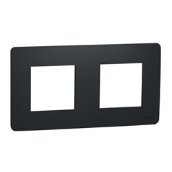 Plaque de finition Unica Studio NU200454 Anthracite 2 postes