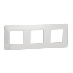 Plaque de finition Unica Studio NU200618 Blanc 3 postes