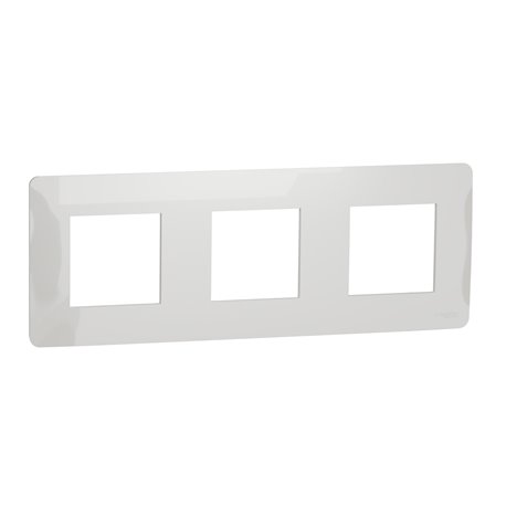 Plaque de finition Unica Studio NU200618 Blanc 3 postes