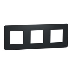 Plaque de finition Unica Studio NU200654 Anthracite 3 postes