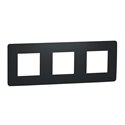 Plaque de finition Unica Studio NU200654 Anthracite 3 postes