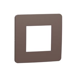 Plaque de finition Unica Studio Color NU280217 Chocolat liseré Anthracite 1 poste