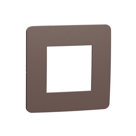 Plaque de finition Unica Studio Color NU280217 Chocolat liseré Anthracite 1 poste